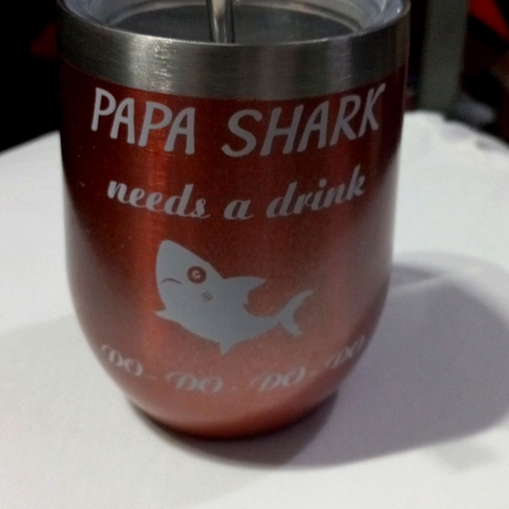 PAPA SHARK  Tumbler 16oz. New No box w/straw